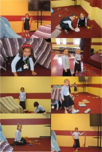 First Grade began their introduction to Brain Gym! They followed an obstacle course which teaches them to follow directions.