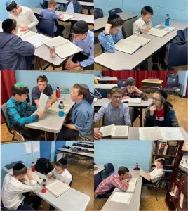 At Mishmar on Thursdays after Yeshiva, our 7-8 graders learn once again with tremendous Hasmada followed by an inspiring Davening.
