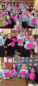 3rd grade completed the halachos of Hashkamas Haboker and made special netilas yadayim cups.