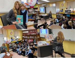 In their Special Reading Corner, the 1st grade enjoys when mothers come to read to the class!