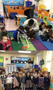 The UPK classes are exploring Community Helpers. Thank you to Mr. Snyder for coming today to teach us about being a toy engineer.
