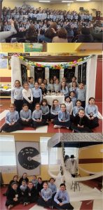 Before we began our magnificent "Kol Hashvi'in Chavivin" fair, our students and mothers recited Tehillim together for our Acheinu Bnei Yisrael in Ukraine.