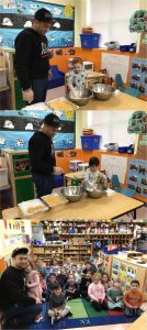 Thank you to Mr. Shabat from Holy Schnitzel for coming to fry schnitzel with the kindergarten, bringing the Community Helpers Unit to life!