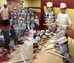 The traveling Matzoh Bakery visits the preschool!