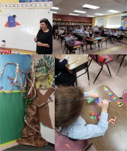 Mrs. Mercil, our Math Coach, is "planting seeds" with our 2nd grade for our "Gee, I'm a tree" (Geometry) project.